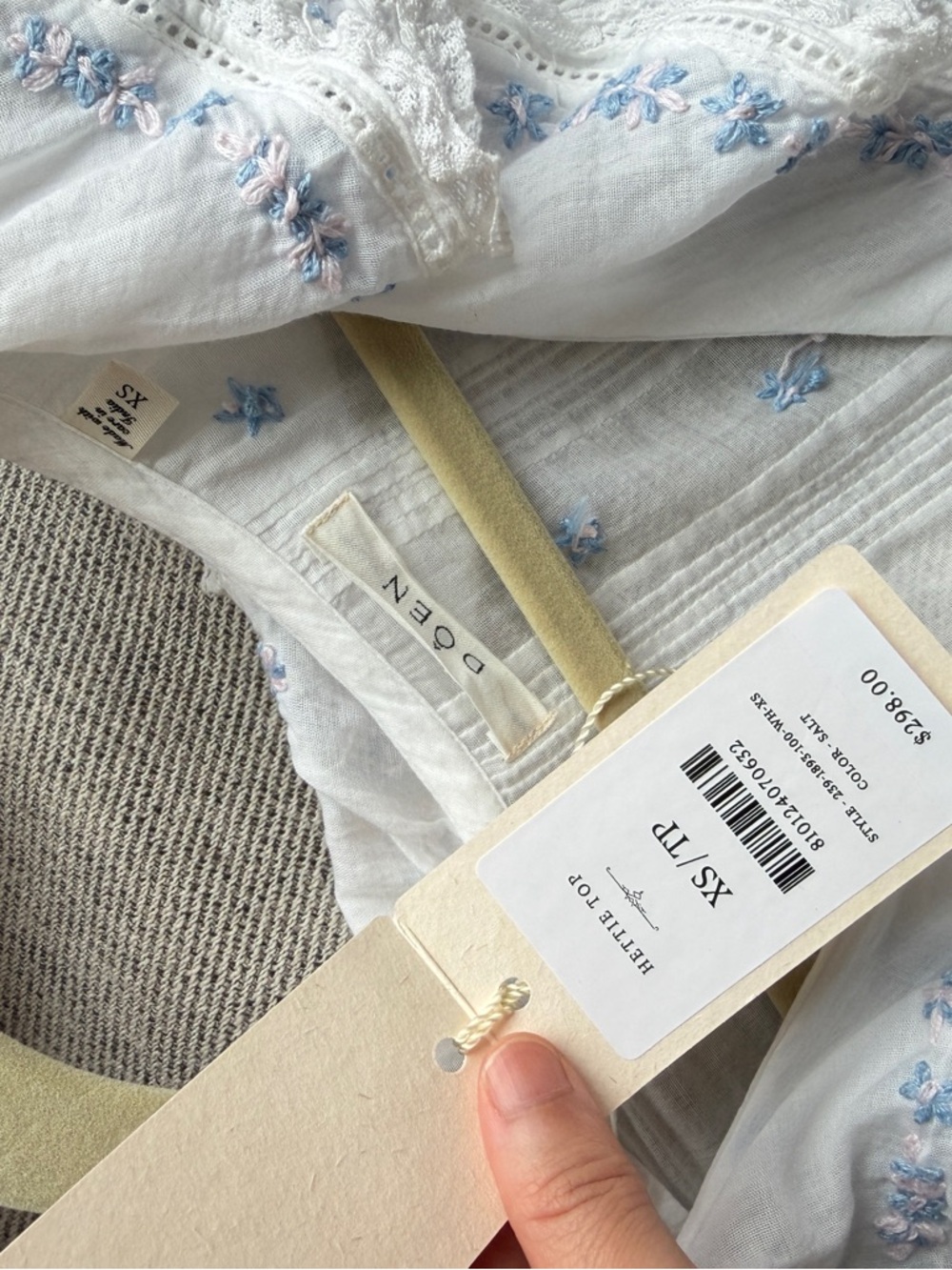 NEW Doen HETTIE HENRI TOP IN SALT XS - Picture 4 of 12